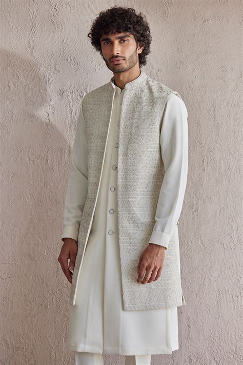 Venice Ivory Nehru Jacket (Light)