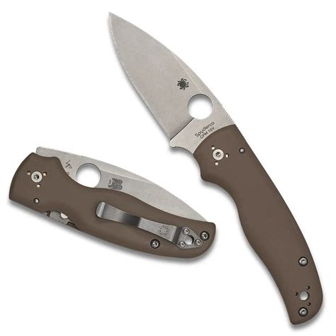 Spyderco Shaman Compression Lock Brown G-10 Handle Stonewash CPM-15V ...