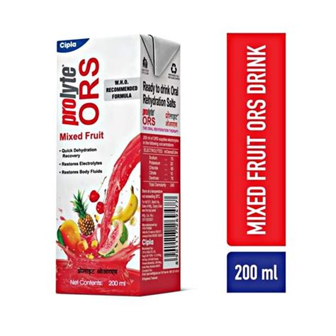Cipla Prolyte ORS Ready to Drink Oral Rehydration Salts - Mixed Fruit ...