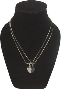 Uniqon I Love U Magnetic Broken Heart Blak & Silver Couple 2 In 1 Duo ...