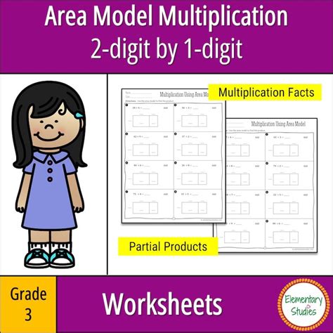 Area Model Multiplication 2-Digit by 1 Digit 的图像结果
