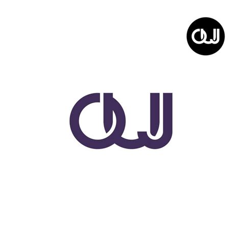 OUJ 문자 모노그램 로고 디자인 | 프리미엄 벡터