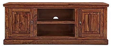 DEV CRAFT Sheesham Wood TV Entertainment Unit with 2 Doors & Shelf ...