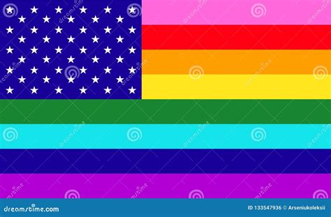 LGBT Pride Flag of United States. American Rainbow Flag Stock Vector ...