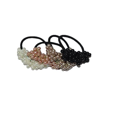 ShungFun Ponytail Holder Women Pearls Hair Bow Ties Hair Holder ...