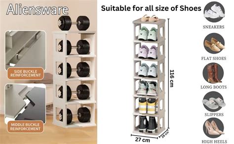 Aliensware 6 Tier Shoe Rack, Sturdy, Collapsible and Versatile Almirah ...