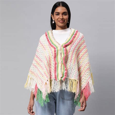 Collared Shawl with border - Multicolor 3228 – Magic Needles