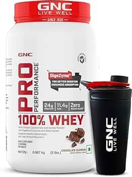 GNC 100% Whey Protein Powder & Black Steel Shaker | Chocolate Supreme ...
