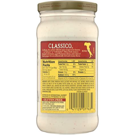 Classico Creamy Alfredo Sauce Nutrition Facts | Besto Blog