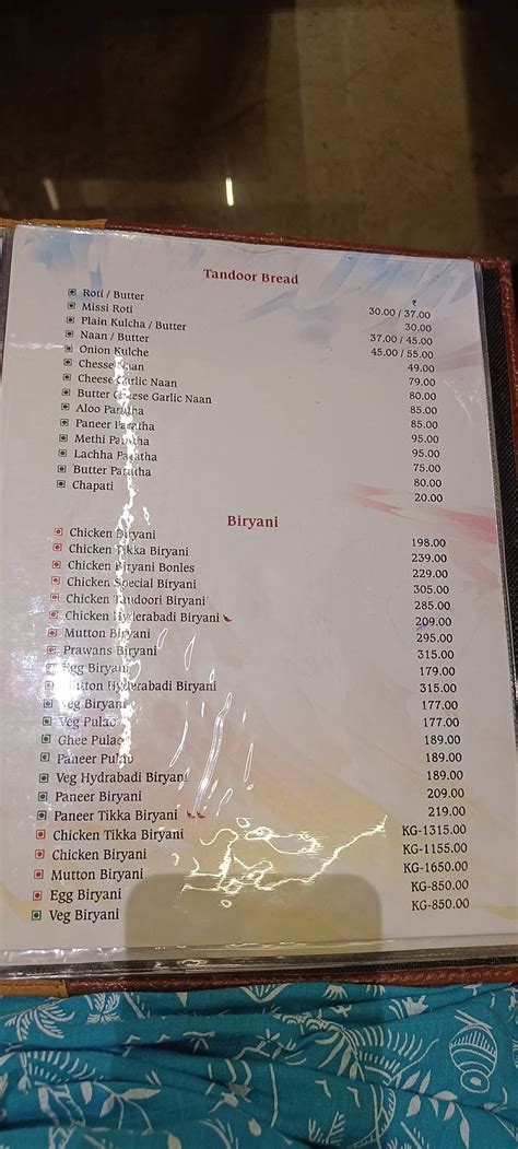 Menu at Hotel MH 07, Kankavali
