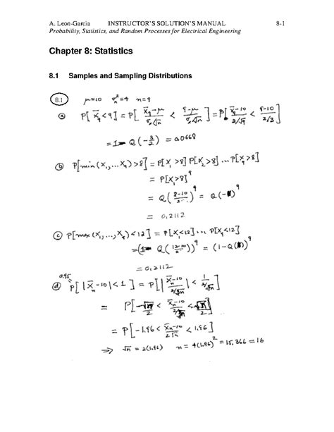 8th chapter solutions - Probability, Statistics, and Random Processes ...