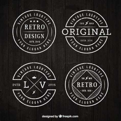 Circular vintage logotype collection | Premium Vector