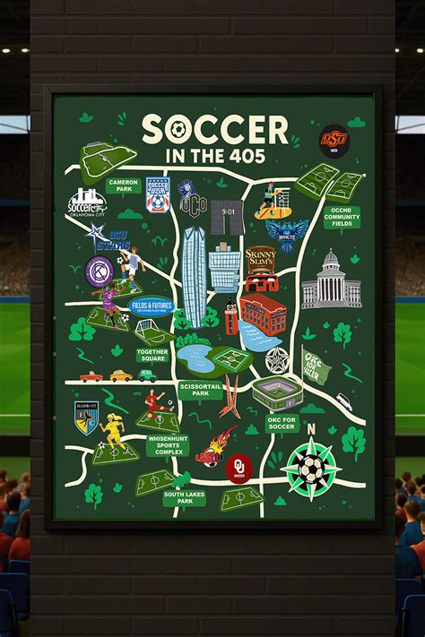 Illustrated map of the Oklahoma City - OKC For Soccer :: Behance
