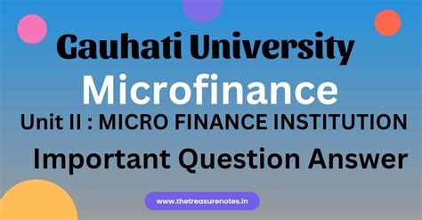 Microfinance Unit 2 Micro Finance Institution Important Question Answer ...