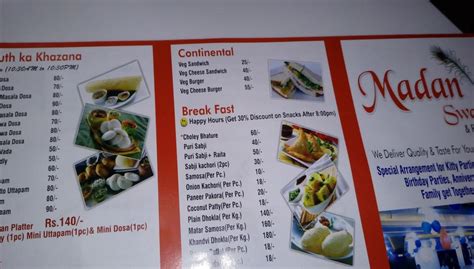 Menu at Madan Sweets & Food Point, Ghaziabad, 126 Rakesh Marg