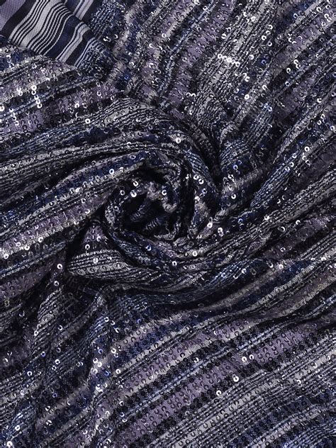 Black To Grey Multi Color Sequins Work Fabric – Tirumala Designers