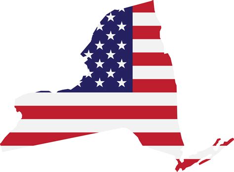 outline drawing of new york state map on usa flag. 17178716 PNG