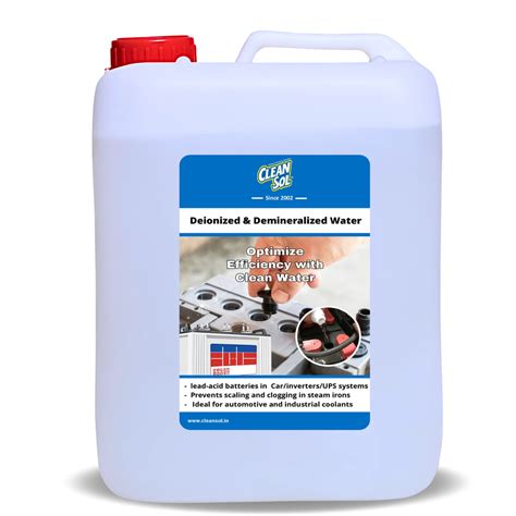 Cleansol Deionized Demineralized Distilled Water (0 TDS) | Battery, Lab ...