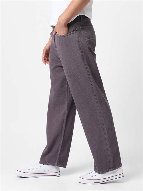 Men's Purple Loose Fit Washed Jeans Non-Stretchable – Urbano Fashion