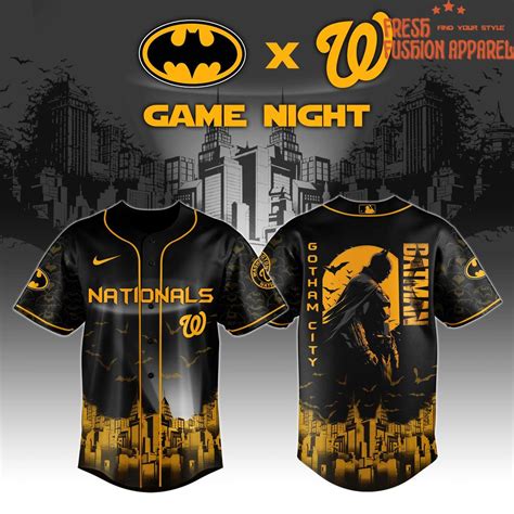 Washington Nationals x DC Batman Game Night Special Baseball Jersey ...