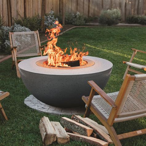 LUME Smoke-Less FirePit 42 Inch Round GFRC Wood Burning Fire Bowl in ...