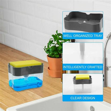 2 in 1 Soap Dispenser for Dishwasher Liquid Holder, Liquid Dispenser T