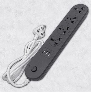 JAIN ELECTRONICS USB Electronic Multi Plug Extension Cord Socket Port ...