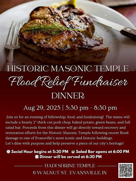 Flood Relief Dinner for the Historic Masonic Temple of Evansville, Hadi ...