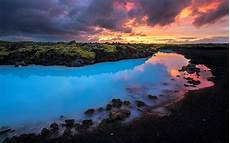 Nature Wallpaper Blur Hd by Nature Landscape Blue Iceland Sunset Clouds Yellow Nature Wallpaper Blur Hd