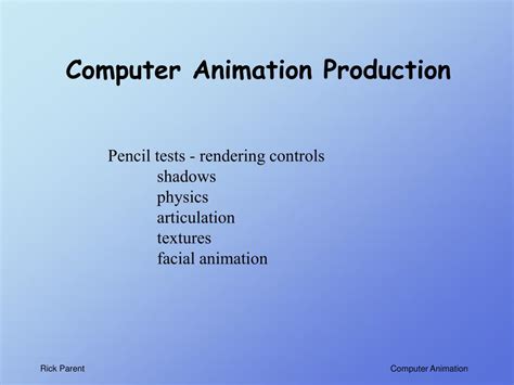 PPT - Computer Animation Algorithms and Techniques PowerPoint ...