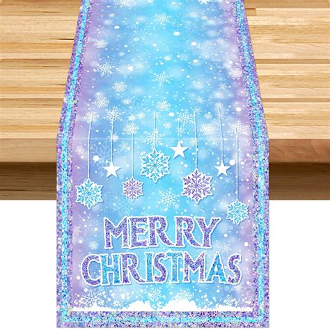 Blue Table Runner For Christmas at William Emery blog
