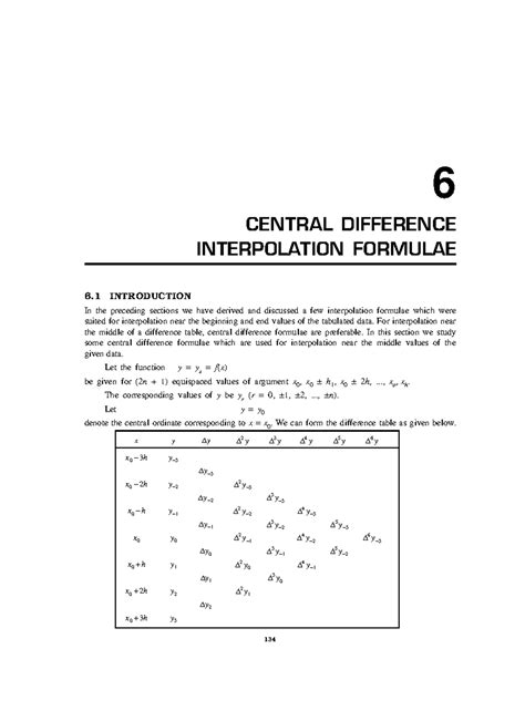 Numerical Analysis: Central Difference Interpolation Formulae (Course ...