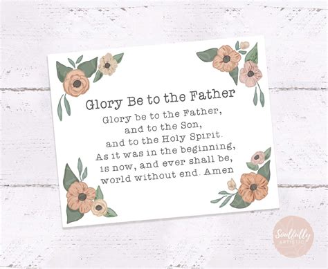 Glory Be Prayer Card • Printable Prayer Card, Catholic Prayers ...