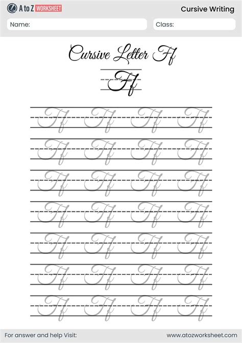 25+ Cursive Writing A to Z Worksheets - Free Printable PDF for Kids - A to Z Worksheet
