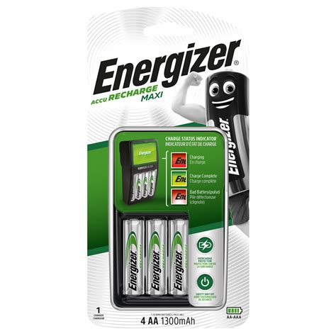 Energizer Maxi Charger with 4 x AA 2000mAh Rechargeable Batteries
