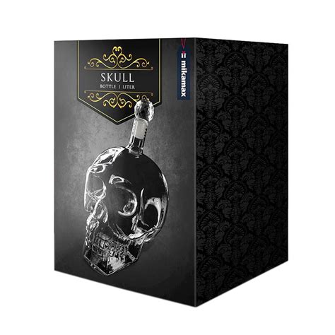 Skleněná láhev ve tvaru lebky MIKAMAX 1000 ml | ExcaliburShop