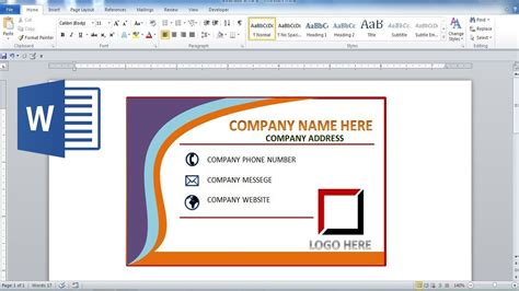MS Word Business Card Template 的图像结果