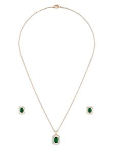 Buy ZAVERI PEARLS Green Dazzling Cubic Zirconia Contemporary Pendant ...
