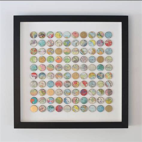 Map spot original 3d collage with gold leaf Collage by Amelia Coward ...