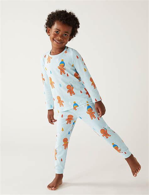Buy Pure Cotton Gingerbread Man Pyjamas at Marks & Spencer