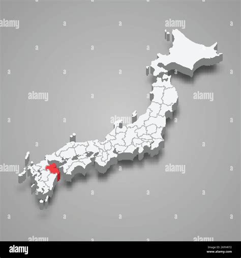 Oita region location within Japan 3d isometric map Stock Vector Image & Art - Alamy