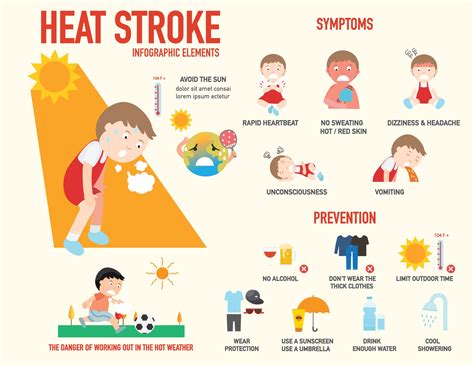 Heatstroke Infographic Poster Heat Stroke Symptoms And Preventionheat ...