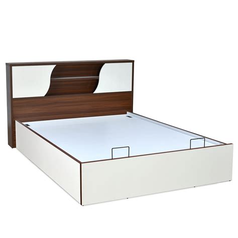 Malcom Prime Bed with Semi Hydraulic Storage (White) | Nilkamal Homes