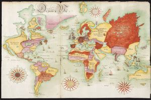 [ Myhome ] map-of-the-world-1675-german Poster ( POSTER SIZE =30 cm x ...