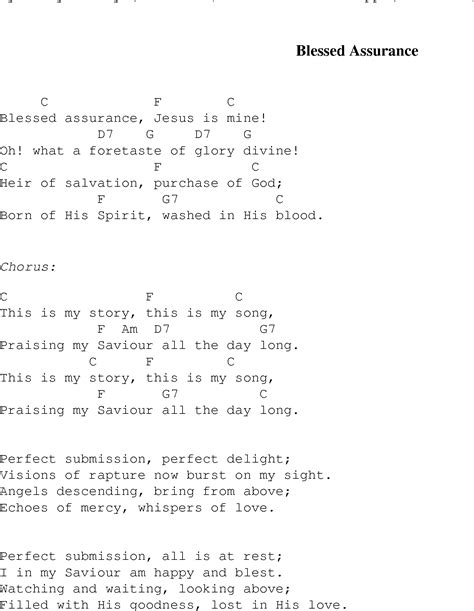 Blessed assurance christian gospel song lyrics and chords – Artofit