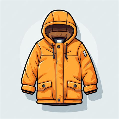 Een tekening van een jas met een capuchon waarop "jas" staat. | Premium AI-gegenereerde vector