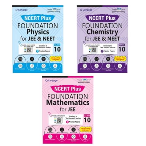 Cengage NCERT Plus Foundation Physics + Chemistry +Mathematics ( 3 ...