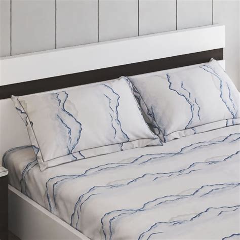 Buy Ezra Misty Cotton 144TC Printed 3Pcs Queen Bedsheet Set from Home ...