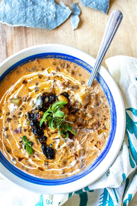 Creamy Lentil Soup with Salsa Macha - ¡HOLA! JALAPEÑO