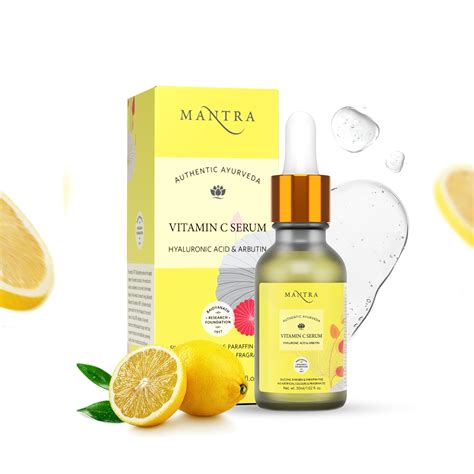 Mantra Vitamin C Serum with Hyaluronic Acid and Arbutin - 30 ml | Helps ...